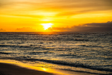 Sunset in Gili Trawangan beach in Lombok, Indonesia