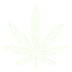 The cannabis leaf's shape is made with a hologram effect