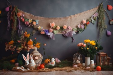 A decorative banner for Easter Day celebrations. Generative AI