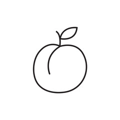 Peach line icon, fruit logo vector