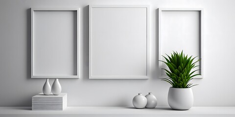 frame on white wall, frame mockup