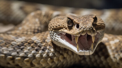 Obraz premium Illustration of A Rattlesnake Ready to Strike