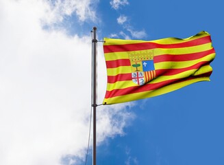 Aragon Flag - Waving Flag