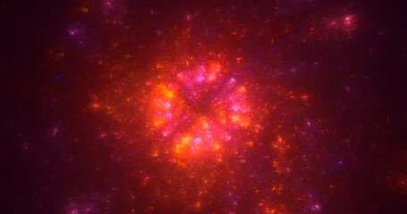 3D rendering abstract multicolor supernova fractal light background
