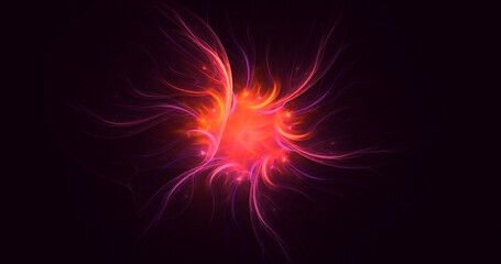 3D rendering abstract fractal light background