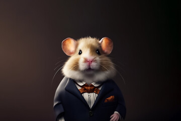 A small rat in a business suit adds a touch of whimsy and playfulness to the corporate world. generative AI.