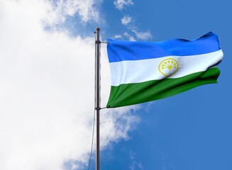 Bashkortostan, Republic of Bashkortostan - Waving Flag