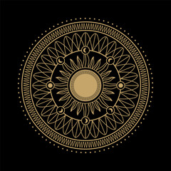 mysterious golden magical circle vector design