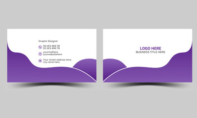 Modern Vector design formal purple business card
