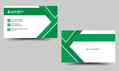 Stylish And Clean Corporate Professional Green modern business card 