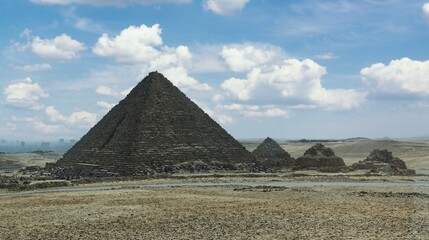 Fototapeta na wymiar The pyramid of Mycerinus (Menkaure) in Giza plateau near Cairo. Egypt.