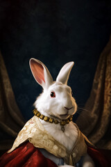 The female rabbit in a dress is the embodiment of charm and grace, perfect for brands looking to showcase their feminine and sophisticated side. generative AI.