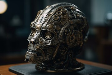 Detailed mechanical design of robot head. Generative AI