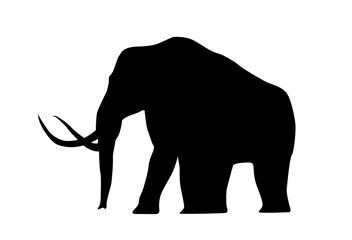 mammoth silhouette on a white background
