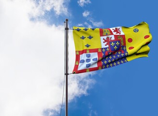 Lesser Heraldic Standard of the Kingdom of the Two Sicilies - Waving Flag