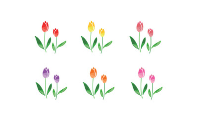 チューリップのイラスト6色セット