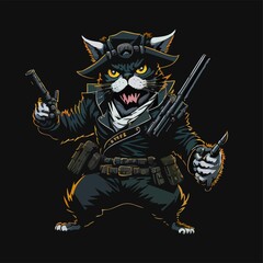 halloween cat in a suit ,cowboys,generate Ai