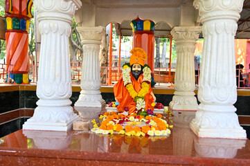 statue of Namo Narayan. Hindu temple. Hindu religion.