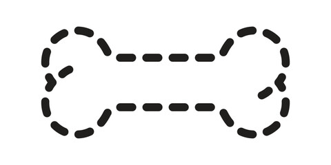 dog bone icon vector dash line logo symbol cartoon character illustration doodle clip art design