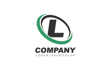 L Logo letter with CIRCLE concept for template 