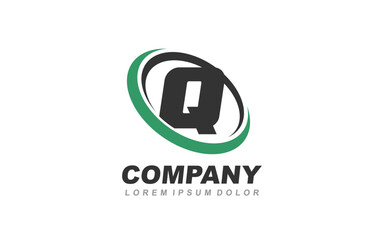 Q Logo letter with CIRCLE concept for template 