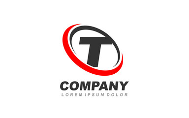 T Logo letter with CIRCLE concept for template 