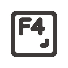 製品設計やアプリ開発やプログラミングに使える、シンプルで使いやすいファンクションキーF4アイコン