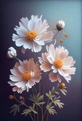 Field of cosmos flower hyper realistic, AI Generated