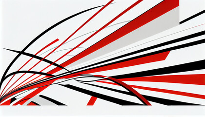 Generative AI, Minimalist Red and White Abstract Design