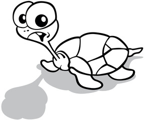 Drawing of a Funny Turtle with a Long Neck