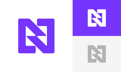 Initials N logo design. Initial letter logo design vector