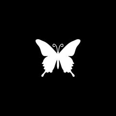 Obraz na płótnie Canvas Silhouette of butterfly icon isolated on black background