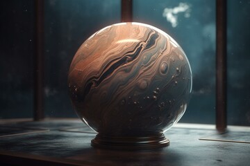 Illustration of a planet made of marble. Generative AI