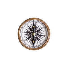 compass isolated on transparent background. Png realistic design element.
