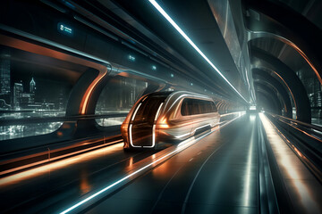 futuristic transportation systems.
 Generative AI illustration
