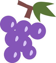 Grape cute flat vector illustration