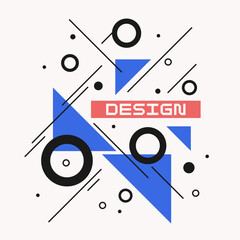 Modern geometric composition of various shapes. Illustration for design. Abstract background in the trend graphics.