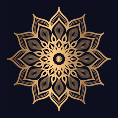 Luxury Golden  Flower Pattern mandala design background Vector Template