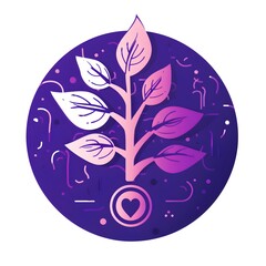 AI generative Art - Symbol of a Tech Flower on a purple Background