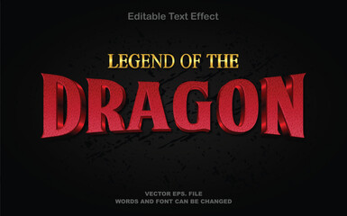 Red dragon text effect, Dragon legend 3d premium text effect