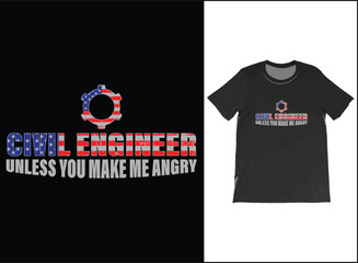 Civil Engineer T-Shirt, Civil Engineer USA Flag T-shirt Vector, Civil Engineer T-Shirt, Civil Engineer Graduate.