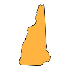 New Hampshire map, united states of america. Flat concept icon symbol vector illustration