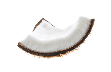 Coconut pieces isolated on  transparent png