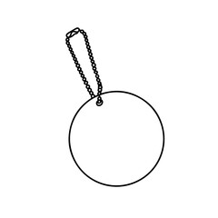 Linear keychain with empty space for your design. Round Keychain with ring and chain. Design template, mockup.