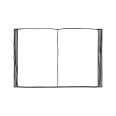 Book Template. Vector illustration. Copy space. Linear, vector, realistic, outline illustration.