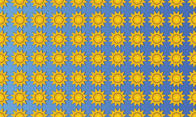 Sun seamless pattern background. Business flat vector illustration.