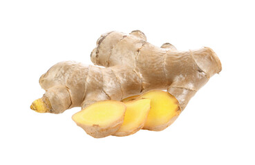 Fresh ginger on  transparent png