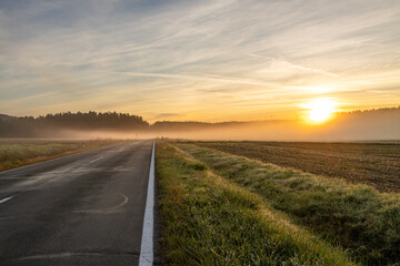 Sunrise in the fog