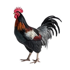 Fototapeta premium rooster isolated on transparent background, PNG, Generative AI