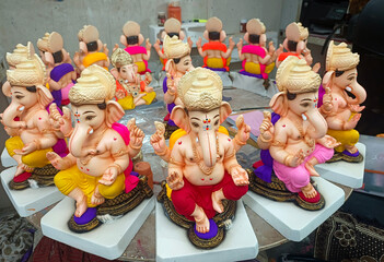Ganesh Ganpati idol or murti making process, Workshop for making idols of lord Ganesh for upcoming...